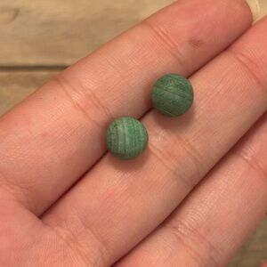 14k Gold and Raw Malachite Studs
